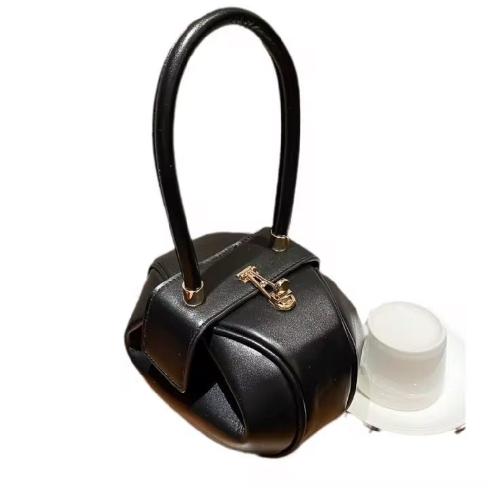 Black Handbag with Gold Accents